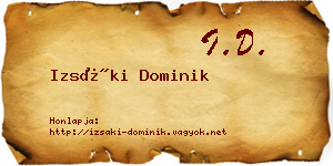 Izsáki Dominik névjegykártya